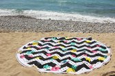 Mycha Ibiza – roundie - rond strandlaken – 100% katoen – cala embleem – gekleurd