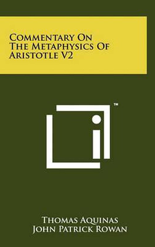 Commentary on the Metaphysics of Aristotle V2 - cover