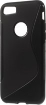 Shop4 - iPhone 7 Cover - Zachte Back Case S Shape Zwart