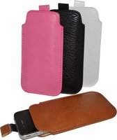 Amplicomms Powertel M9000 hoesje, Luxe PU Leren Sleeve, roze , merk i12Cover