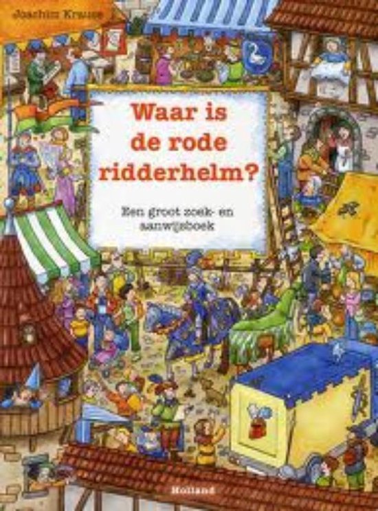 Couverture du livre 'Où est le casque du chevalier rouge ?' Un grand livre de recherche et d'indices.