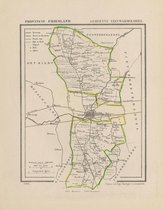 Historische kaart, plattegrond van gemeente Leeuwarderadeel in Friesland uit 1867 door Kuyper van Kaartcadeau.com