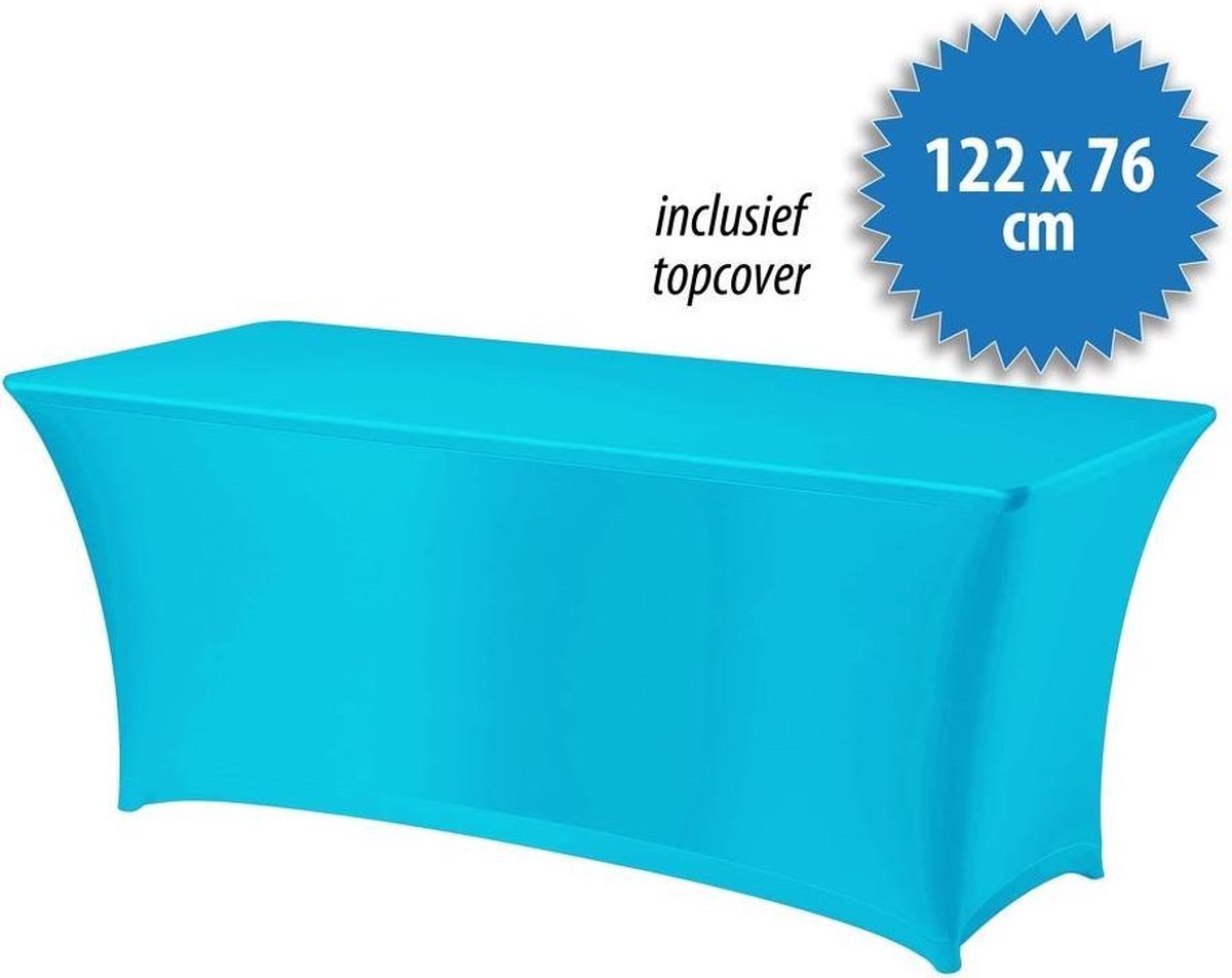 Cover Up Tafelrok Stretch - 122x76cm - Incl. Topcover - Turkoois