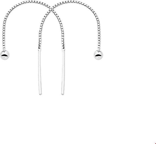 Boucles d'oreilles TFT Pull through Argenté Rhodié Brillant