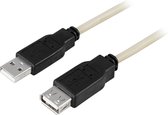 DELTACO USB2-13 USB-A Mannelijk - USB-A Vrouwelijk - 3 meter