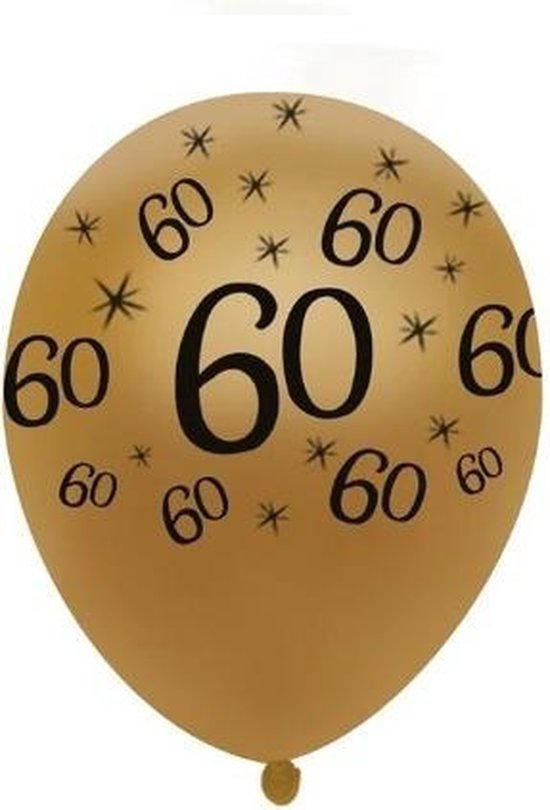 10 gouden ballonnen 60 verjaardag | bol.com