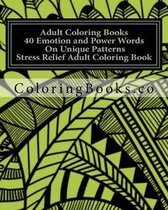 Adult Coloring Books 40 Emotion and Power Words on Original Patterns