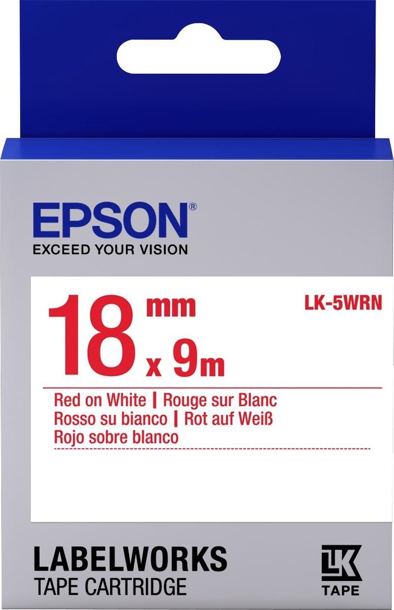 Epson Label Cartridge Standard LK-5WRN Red/White 18mm (9m)