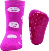 Ewers antislip sokken Stoppi smileys fuchsia