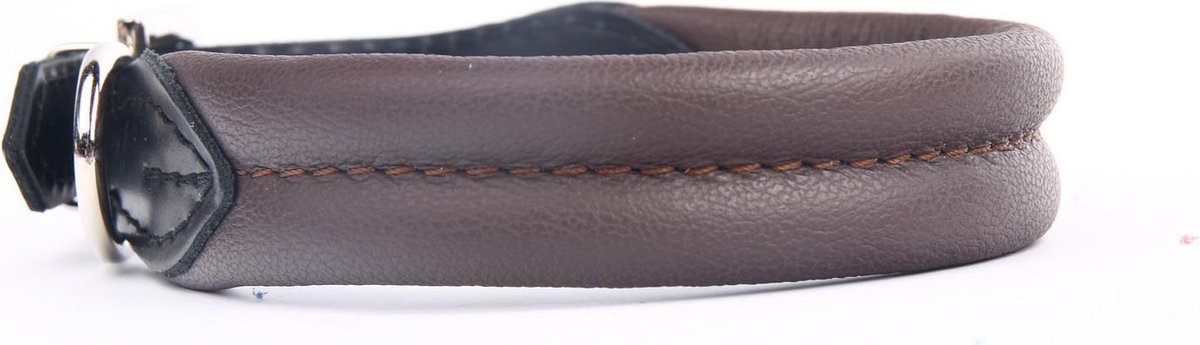 Dog's Companion - Leren hondenhalsband soft - Lengte: 65cm (57-62cmx30 mm), Kleur: Bruin