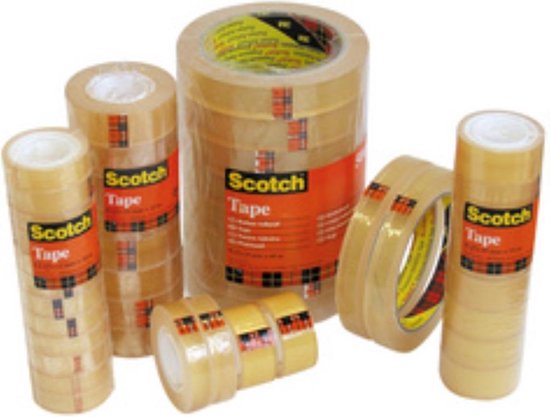 Ruban Adhésif Transparent Scotch, 19 mm x 66 m, 8 Rouleaux