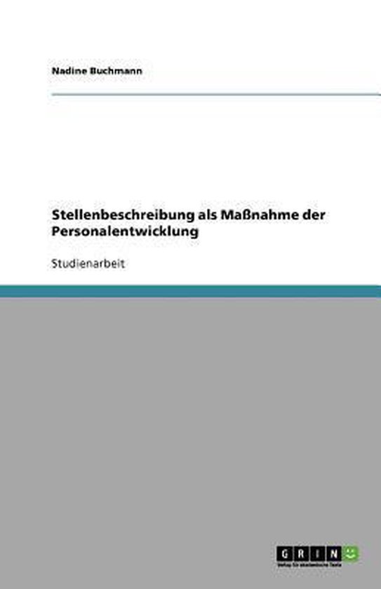 Stellenbeschreibung als Maßnahme der Personalentwicklung - cover