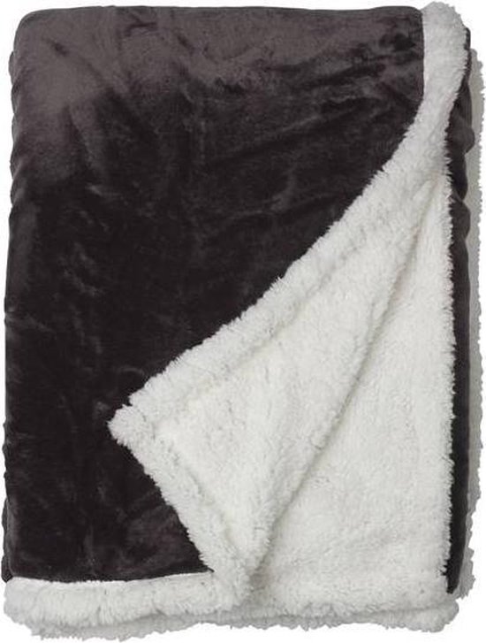Snoozing Uni fleece plaid Antraciet 240x220 cm | bol.com