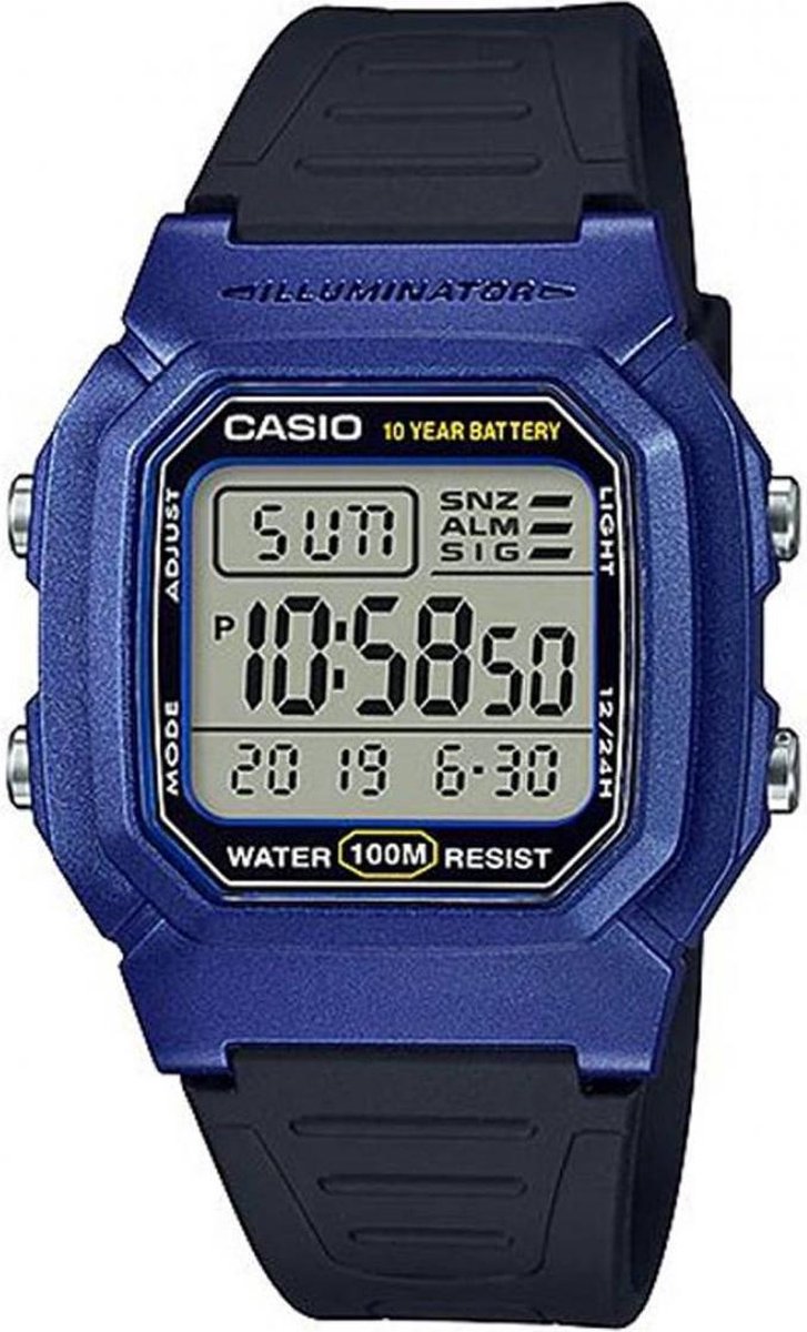 CASIO - W-800HM-2AVEF - CASIO Collection - horloge - Mannen - Zwart - Kunststof Ø 38 mm