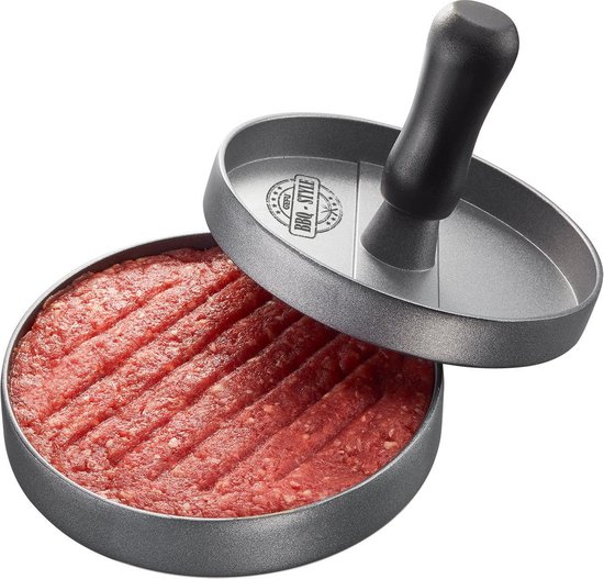 Knuppel code Opsplitsen GEFU Hamburgerpers BBQ - aluminium - grijs | bol.com