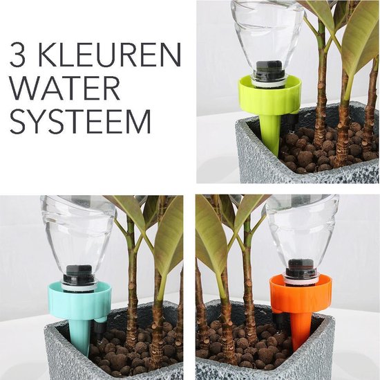Toezicht houden kleurstof tack Automatisch planten water gever. Set van 6 in 3 kleuren. Eenvoudige  installatie, voeg... | bol.com