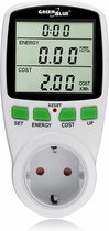 GreenBlue - Wattmeter met stopcontact max.16 A 3600W 230V | Energieverbruiksmeter