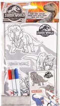 2 setjes Jurassic World inkleur 3D stickers