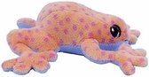Pluche oranje kikker knuffel 15 cm