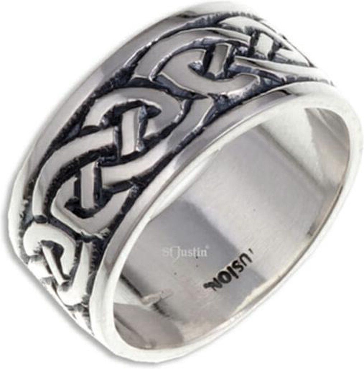 Endless Knot (Broad) Zilveren Ring,keltische ring Maat 61