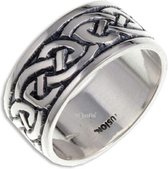 Endless Knot (Broad) Zilveren Ring,keltische ring Maat 61 (SR912.61)