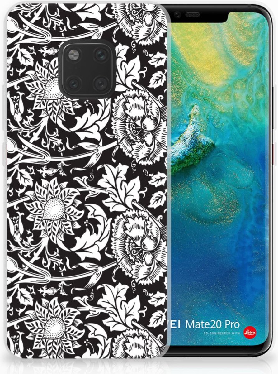 Huawei Mate 20 Pro TPU Case Black Flowers