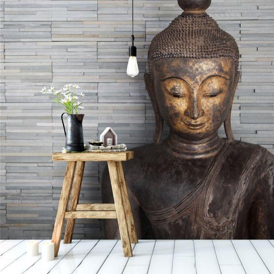 Fotobehang Boeddha - Wellness Behang - 192x260 cm - eenvoudig aan te  brengen vliesbehang | bol.com