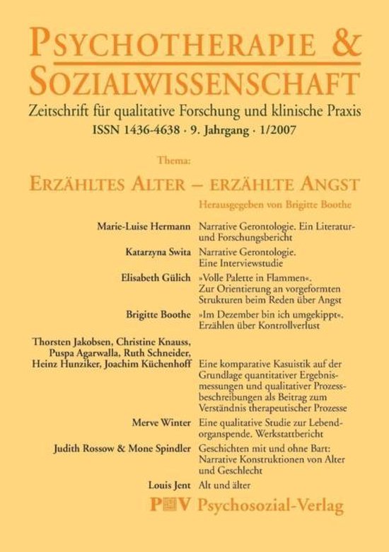 Psychotherapie & Sozialwissenschaft 1/2007 - cover