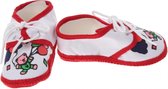 Junior Joy Babyschoenen Newborn Junior Wit/rood Met Beertje