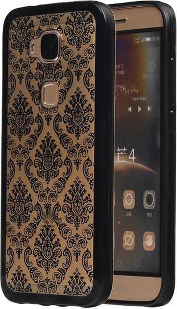 Zwart Brocant TPU back case cover hoesje voor Huawei G8