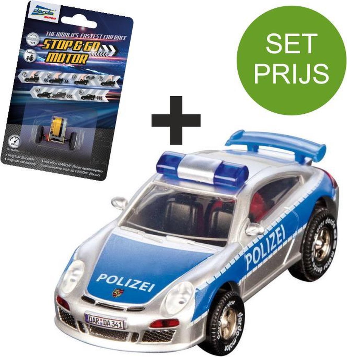 Darda Racebaan auto Porsche GT 3 politie+ extra stop en go motor - Darda