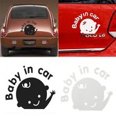 Baby In Car Cartoon Car Stickers Waving Baby on Board Safety Sign Decal