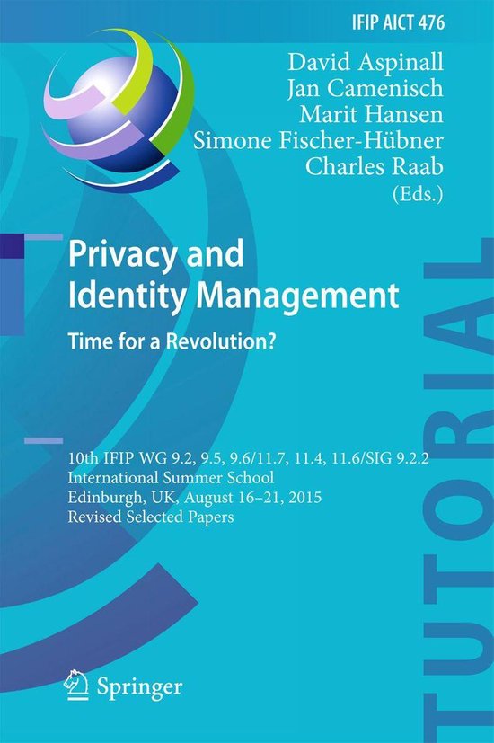 Computer Science (R0) - Privacy and Identity Management. Tim ... - cover