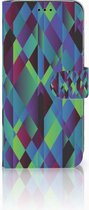 Huawei P20 Lite Bookcase hoesje Design Abstract Green Blue