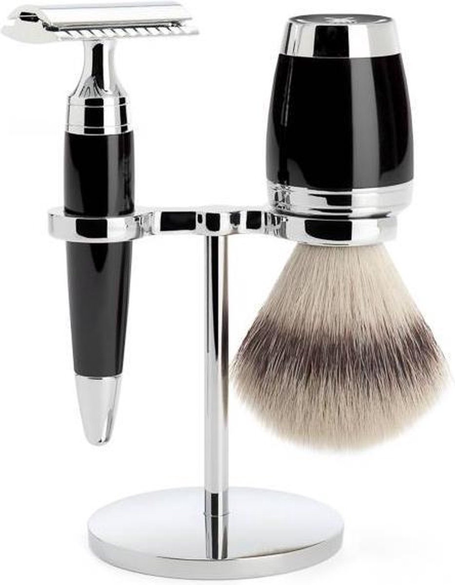 MÜHLE -Scheerset 3-Delig -Safety Razor -Silvertip Fibre -Stylo -Zwart