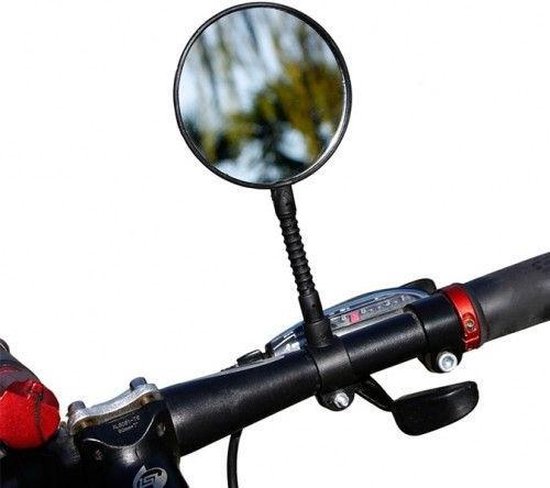 Verstelbare Fietsspiegel met flexibele hals en reflector – Stuurbevestiging  –... | bol.com
