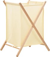 Wasmand Natuurlijk wasmand 42x41x64 cm Cederhout en Stof beige