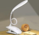 QY LED Leeslamp klemlamp - oplaadbare boeklamp met flexibele hals - wit