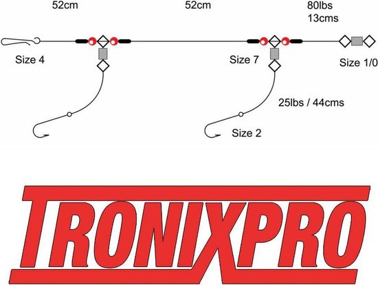 Tronixpro Sea Rigs 2 Hook Flapper Size : 6