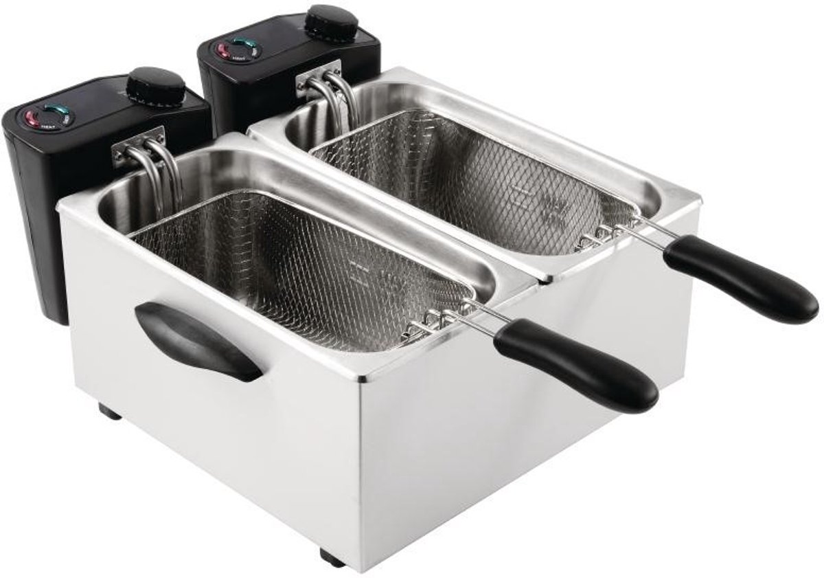 Caterlite Dubbele Friteuse Voor Licht Gebruik 2x 3,5L GG199 - Horeca & Professioneel
