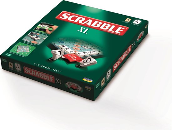 Gezelschapsspel: Scrabble XL - Bordspellen - Gezelschapsspel voor Familie - Extra grote letters en met Tilelock-systeem, uitgegeven door Megableu