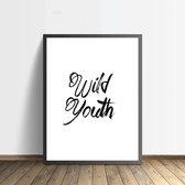 Poster met tekst wild youth (50x70cm)