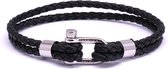 FortunaBeads Nautical M1 Zwart Armband – Heren – Leer – Large 20cm