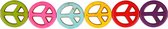 Howlite, d: 25 mm, sterke kleuren, peace, 16 stuks