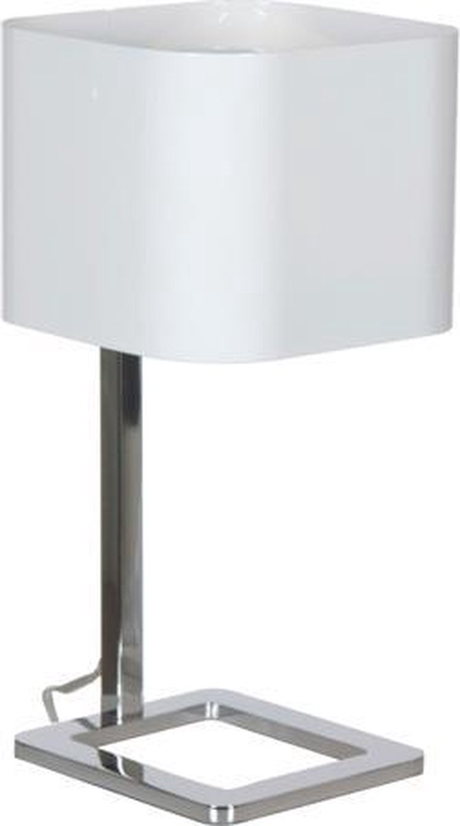 Tafellamp Quadro - chroom / wit - 60w E27
