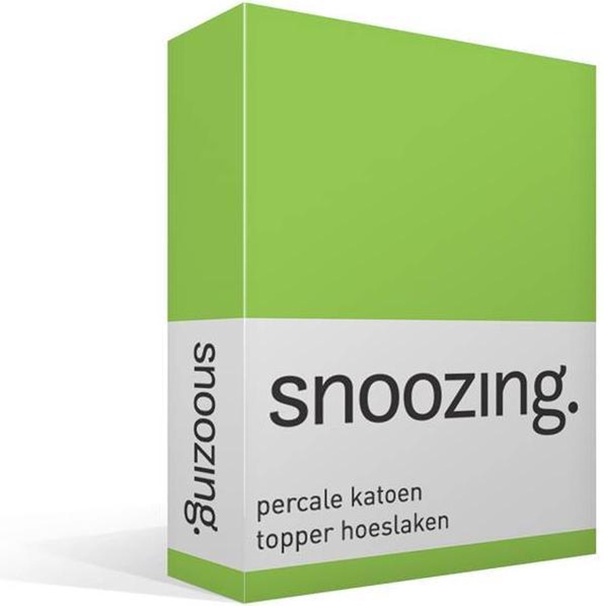 Snoozing Topper - Hoeslaken - Tweepersoons - 150x200 cm - Percale katoen - Lime