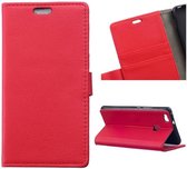 Litchi cover rood wallet case hoesje Huawei P8 Lite Smart (GR3)