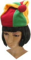 Fleece puntmuts rood / geel / groen one size
