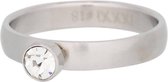 iXXXi JEWELRY - Vulring - Zirconia ring 1 steens Cristal - Mat Zilver - 4mm - Maat 17