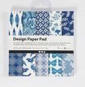 Design papierblok, 15,2x15,2 cm, 120 gr, blauw, 50 vel/ 1 doos